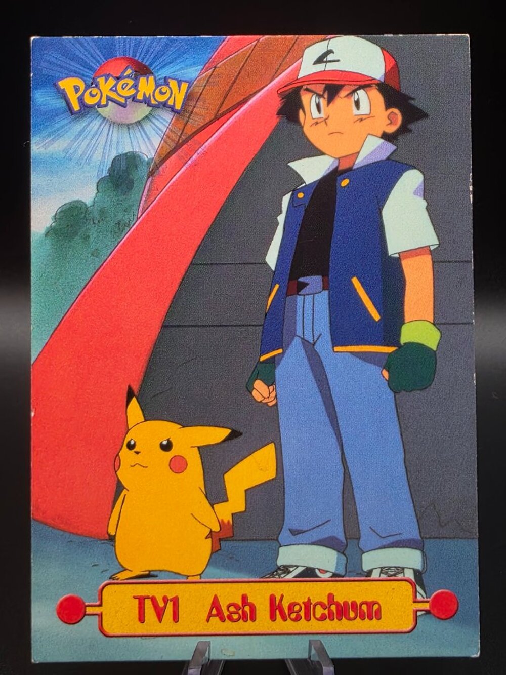Ash Ketchum TV1 Black Label Series 1 Topps Pokemon Card HP